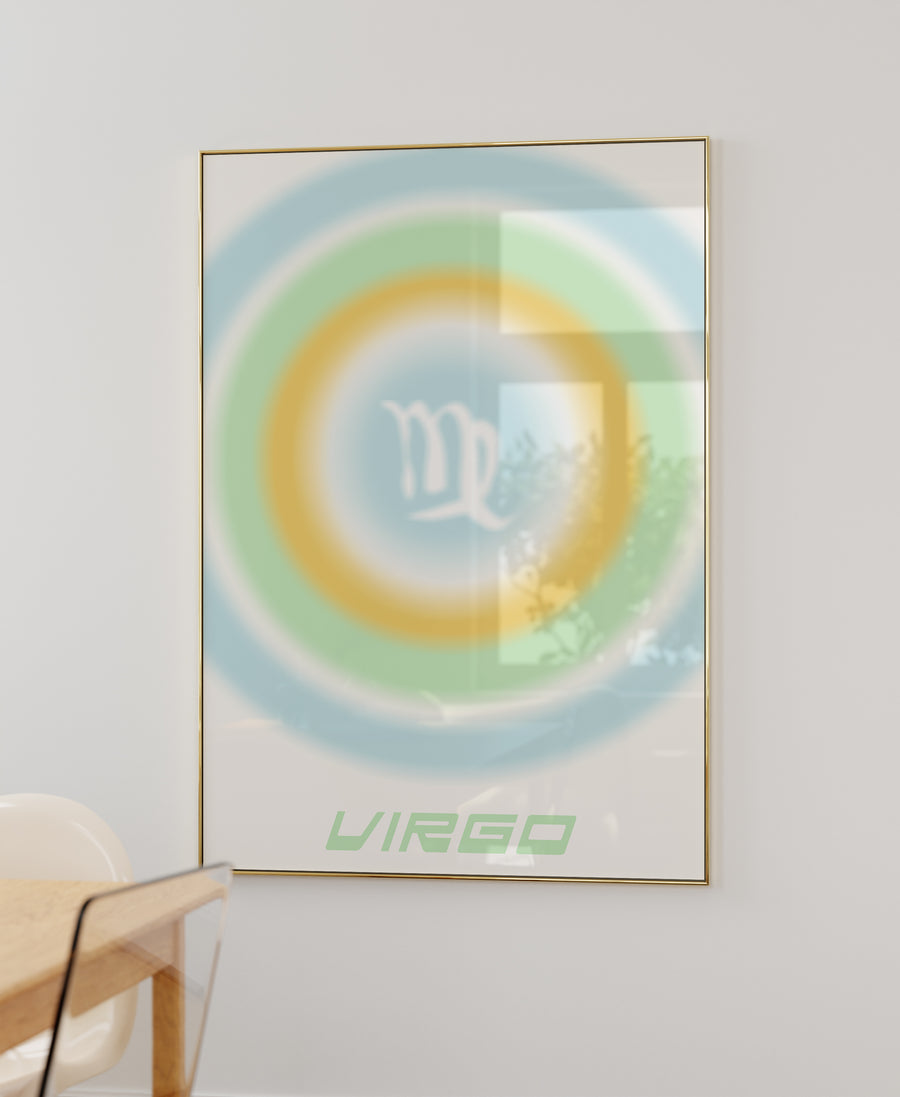 aura zodiac color block virgo art print pastel