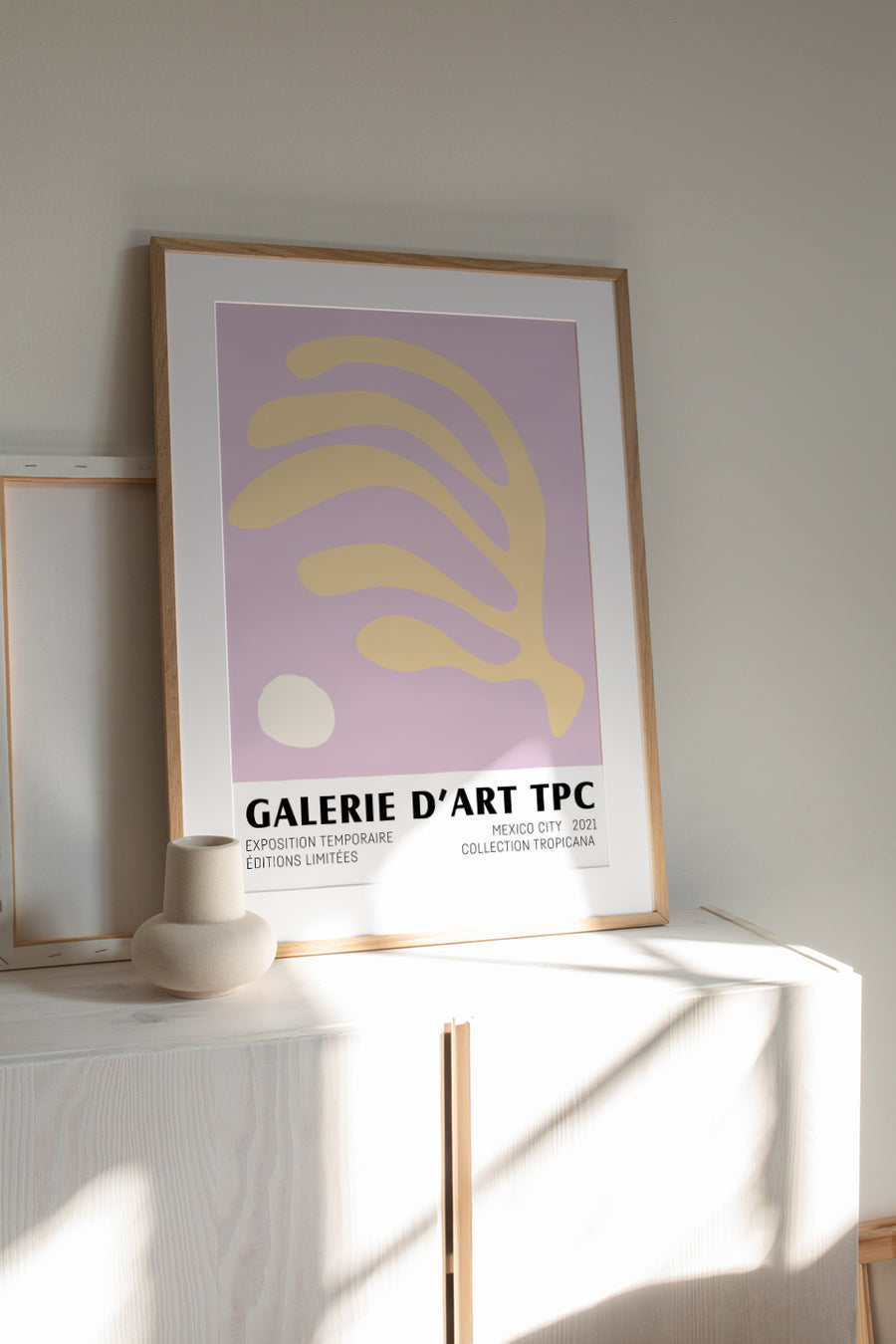 Abstract peach lilac henri matisse art print