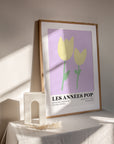 Tulip Lilac Yellow Retro Pastel Printable Wall Art hippie 70s