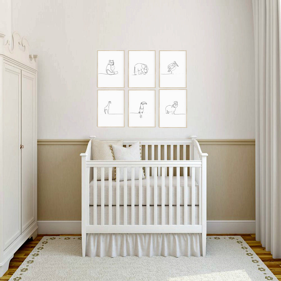 Set of 6 Nursery Wall Art - THE PRINTABLE CONCEPT - Printable art posterDigital Download - 