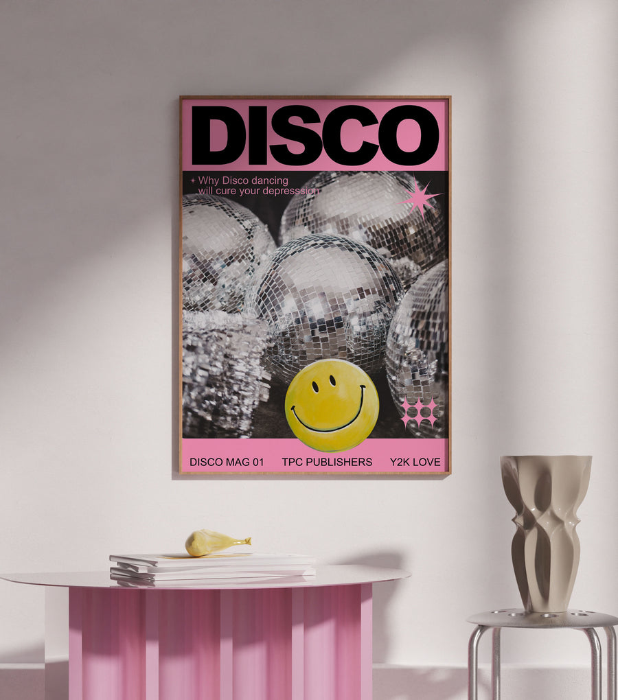 Disco Mag Giclée Art Print |  Y2k Decor aesthetics