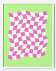 checkerboard neon art print