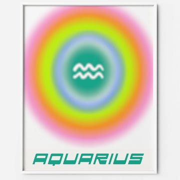 aura zodiac color block aquarius art print