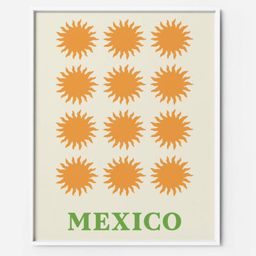 Mexico Art Print |  Sun poster art retro 70s The Printable Concept