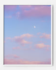 pink purple sky moon art print poster