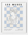 Checkered Blue Pastel Museum Poster Print