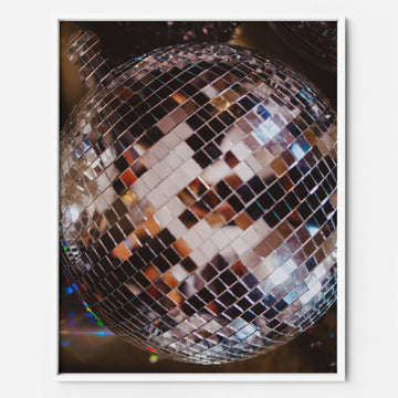 disco ball art print poster