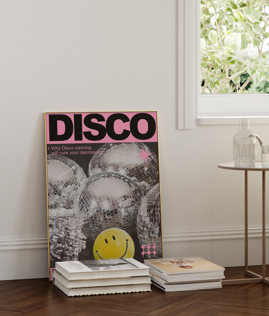 Disco Mag disco ball newspaper poster digital download