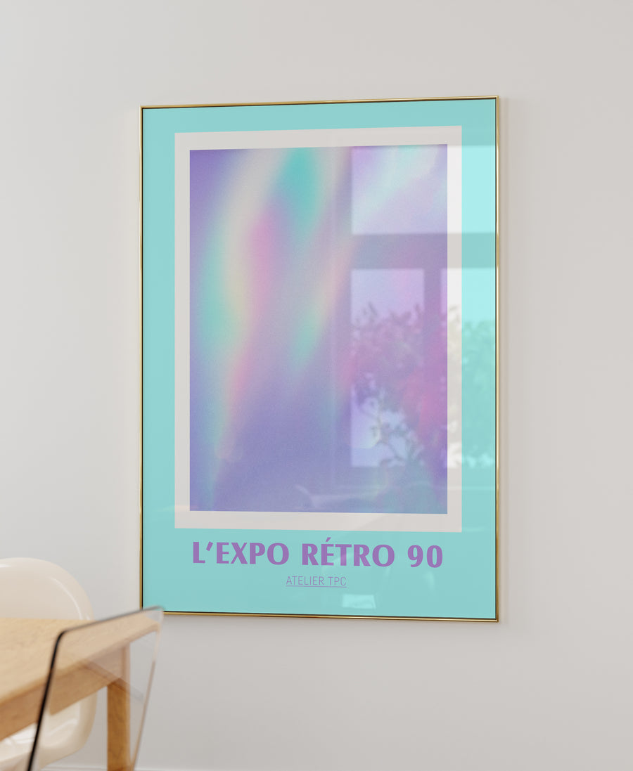 90s y2k Art Print Poster blue purple