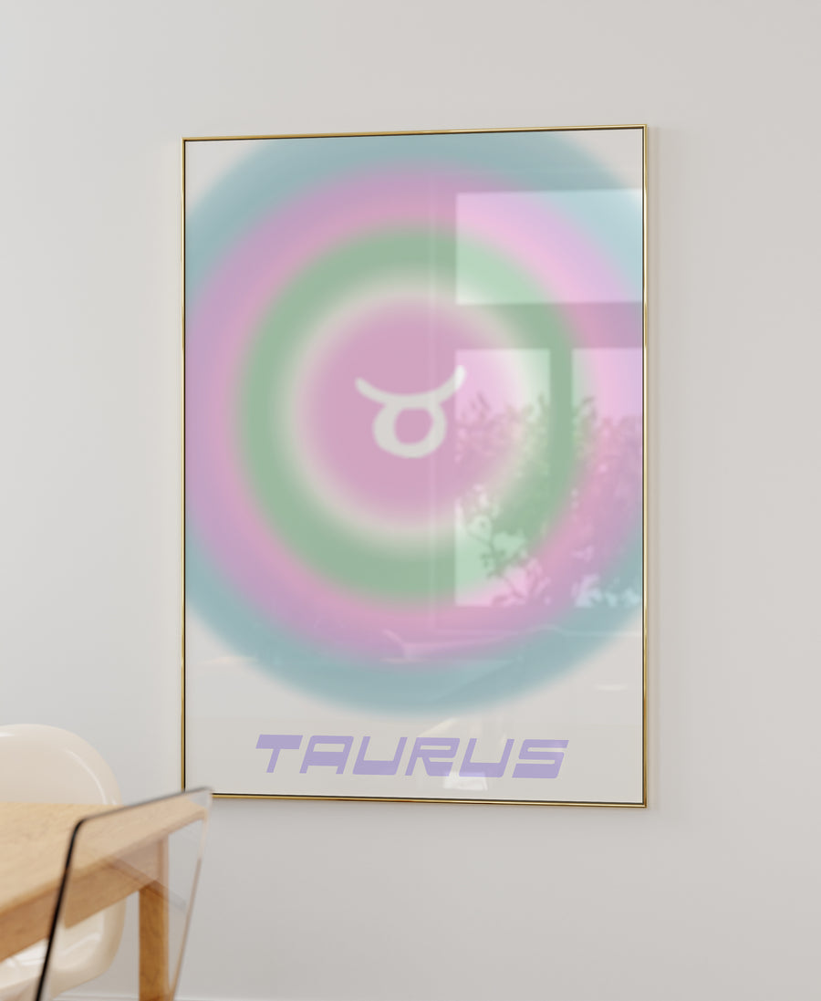 taurus zodiac aura printable wall art