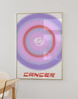 aura zodiac color block cancer art print pastel