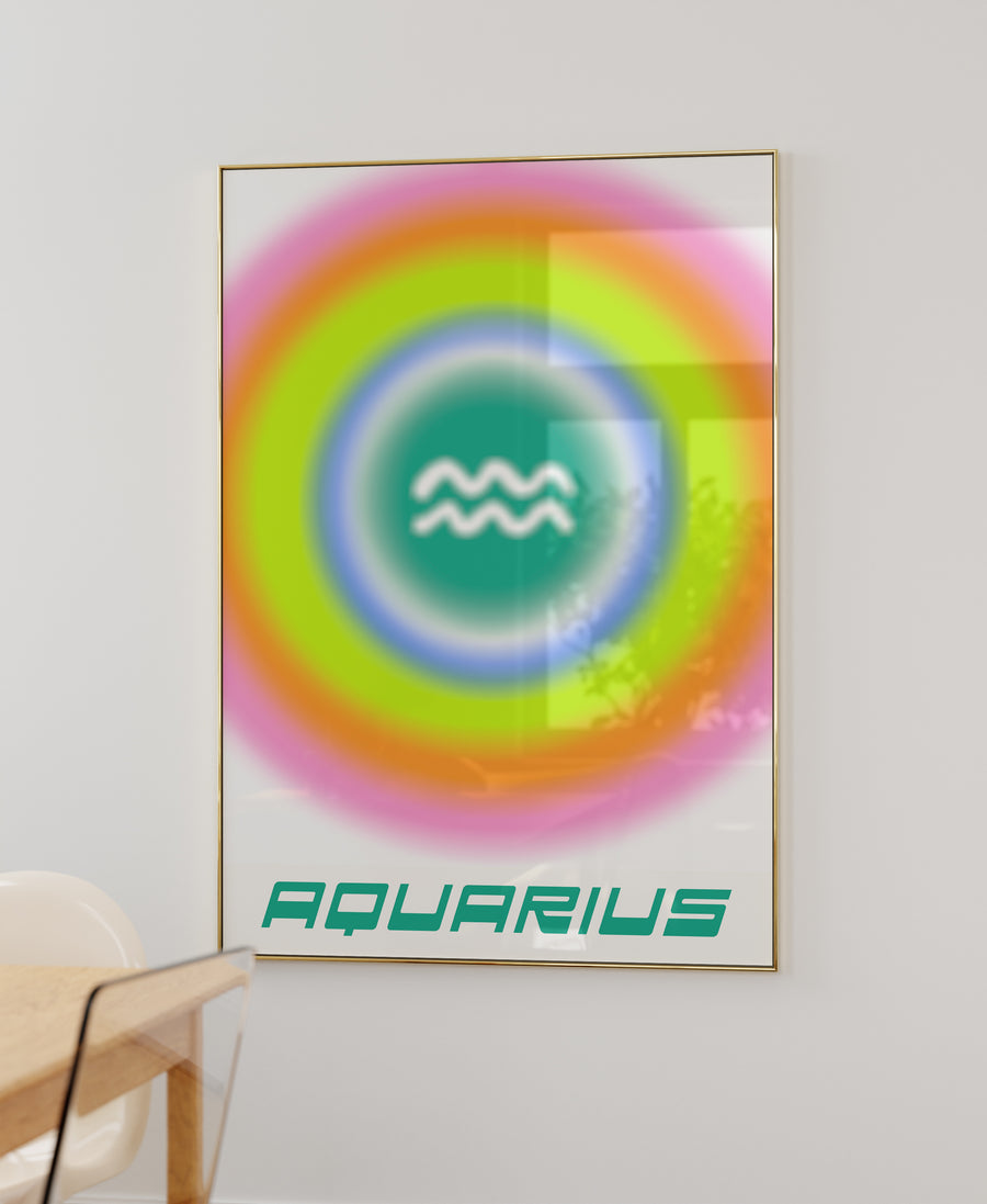 aura zodiac color block aquarius art p