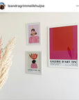 Color Block 1 pink red art print poster