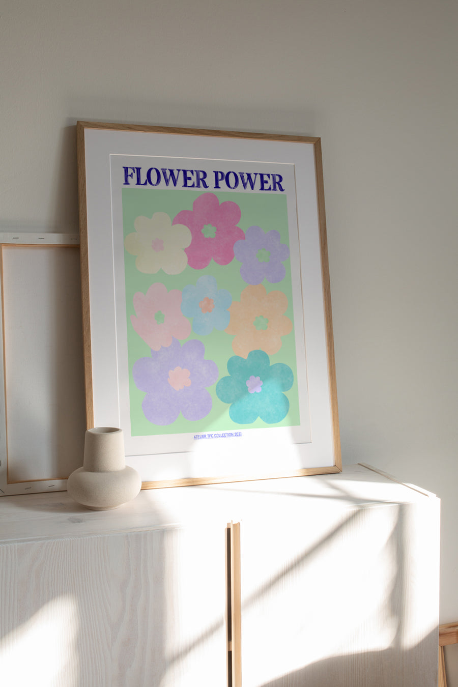 Flower Power 1 seventies floral art print pastel
