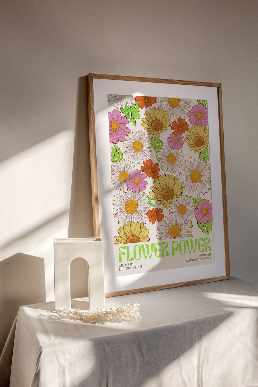 Flower Power 70s floral art print the printable concept