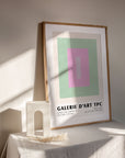 Color Block 15 pink green pastel midcentury poster