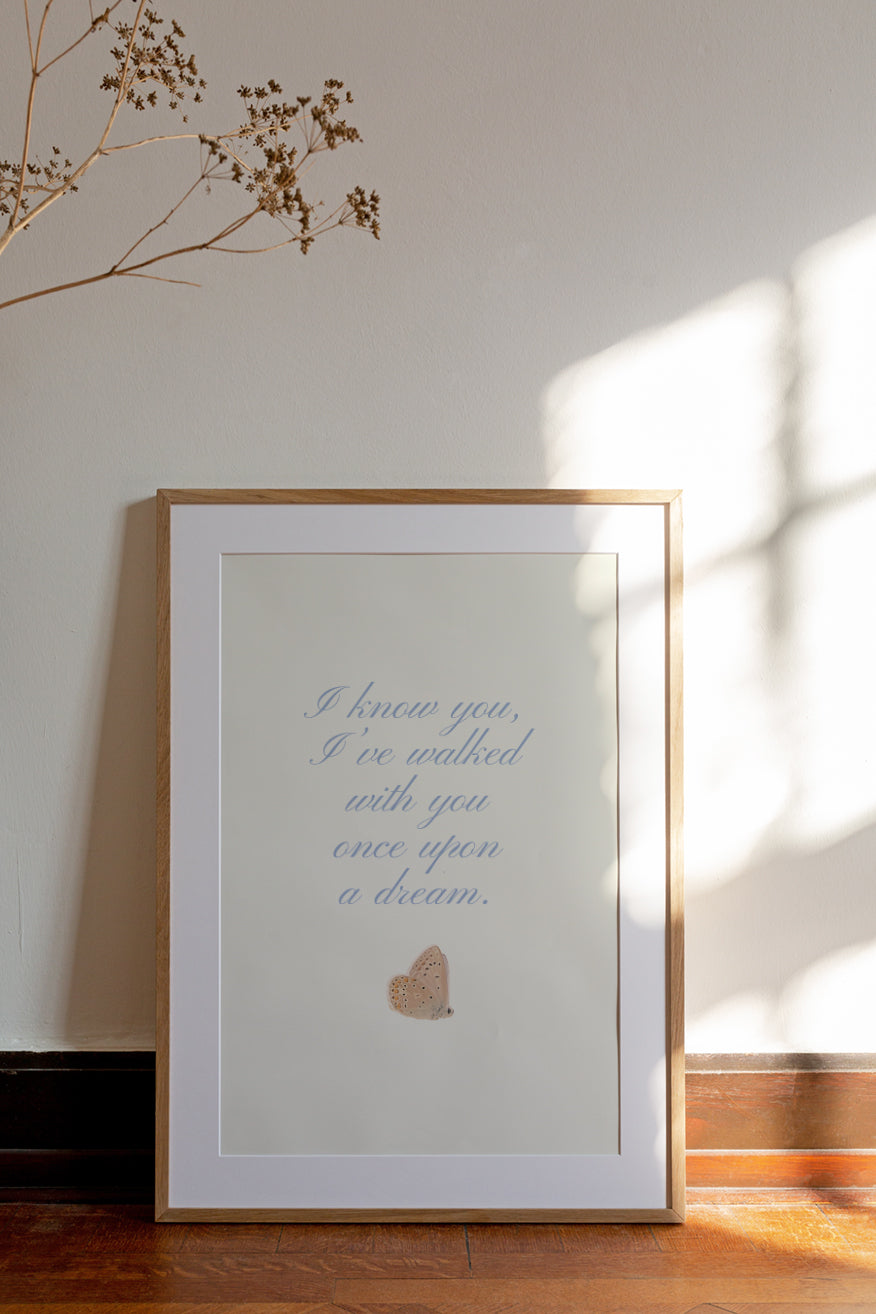typography art print pastel quote once upon a dream