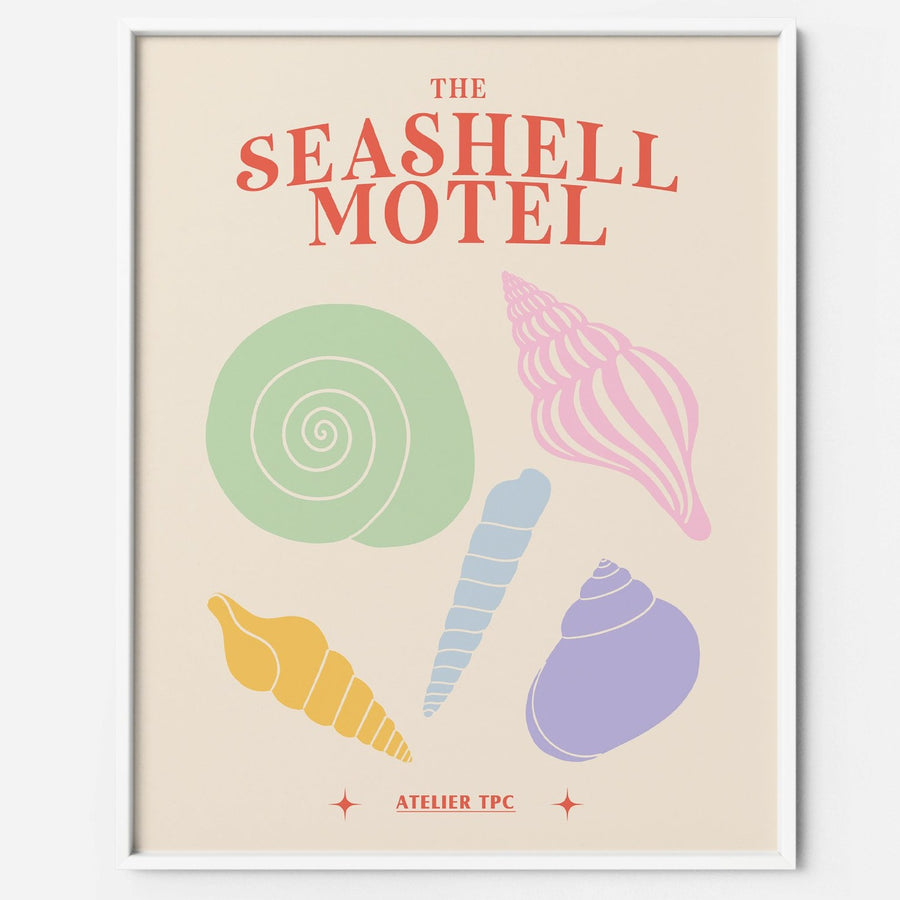 Sea Shell Motel 2 danish pastel art print Seashells