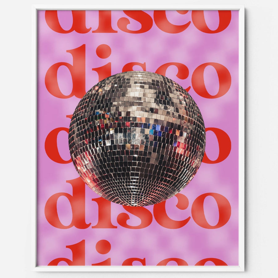 Disco Ball Art Print Y2k aesthetic pink Poster Wall Art the printable Concept