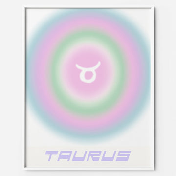 aura zodiac color block taurus art print pastel