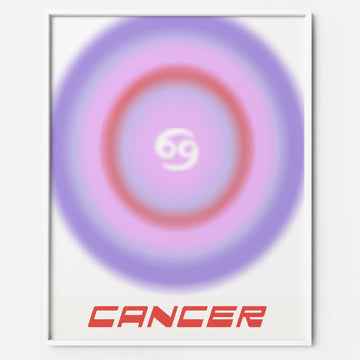 aura zodiac color block cancer art print pastel