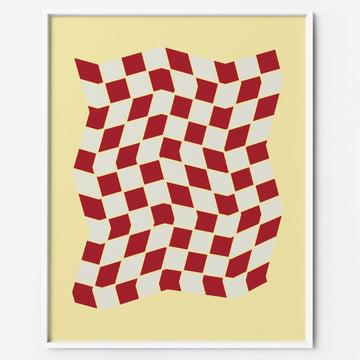 Red Checkerboard art print