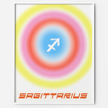 aura zodiac color block sagittarius art print pastel
