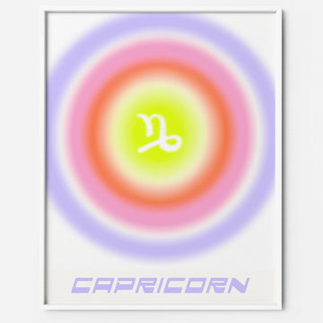 aura zodiac color block capricorn art print pastel