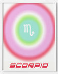 aura zodiac color block scorpio art print pastel