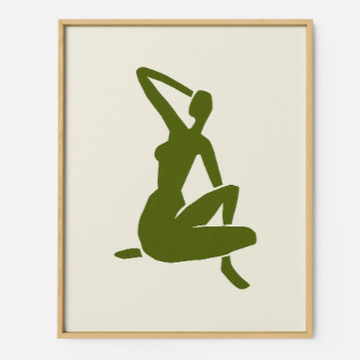 matisse cut out green lady artwork art print