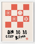  C'est Rétro Orange checkerboard checkered art print y2k