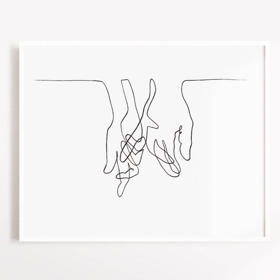 hands line drawing