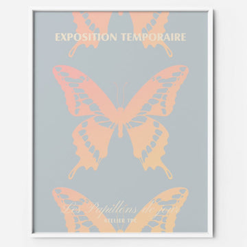 Butterfly Blue and Peach Pastel Art Print The Printable Concept