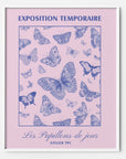 Butterflies Pink Blue Museum Poster Pastel Art Print
