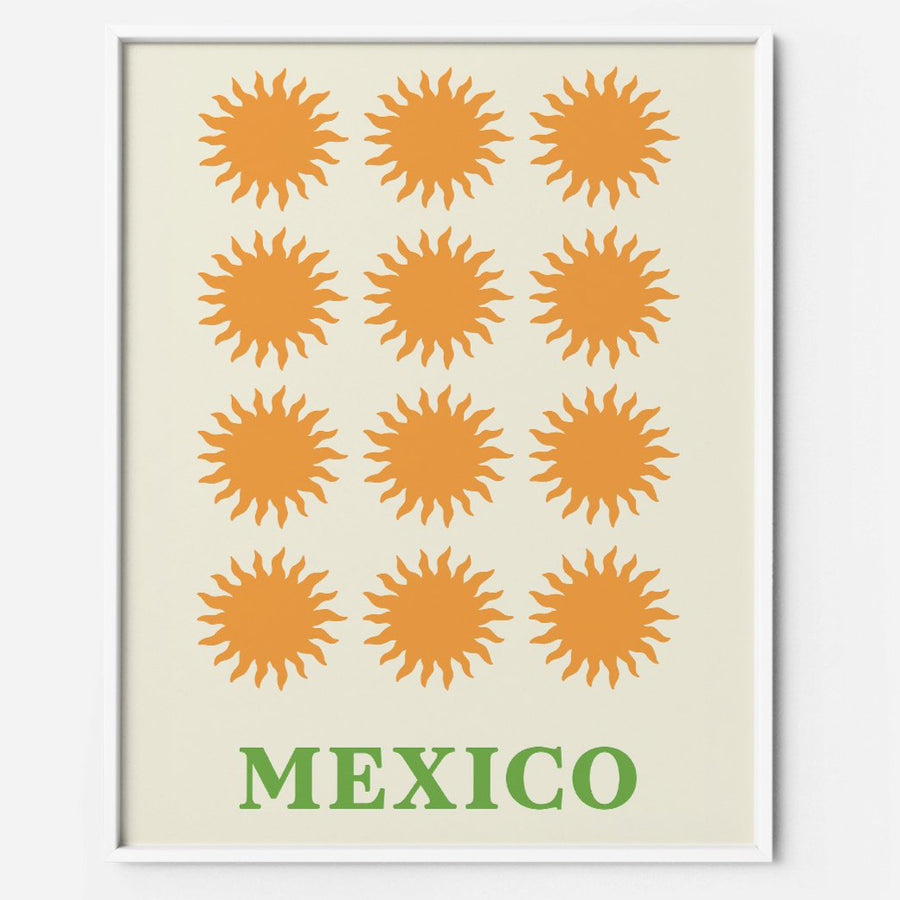 Mexico Art Print Sun printable wall art retro 70s  The Printable Concept
