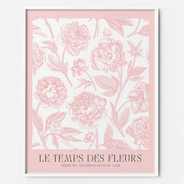 Pink Poenies printable wall art flowers floral