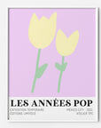 Tulip Lilac Yellow Retro Pastel Printable Wall Art hippie 70s