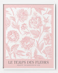 Pink peonies flower art print