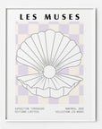 Les Muses Seashell Pearl Checkered Lilac Pastel Museum Poster Art Print