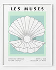 Turquoise Aqua Sea Shell Modern Art Print Museum Poster Wall Art 