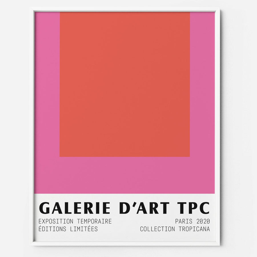 Color Block 1 pink red art print poster