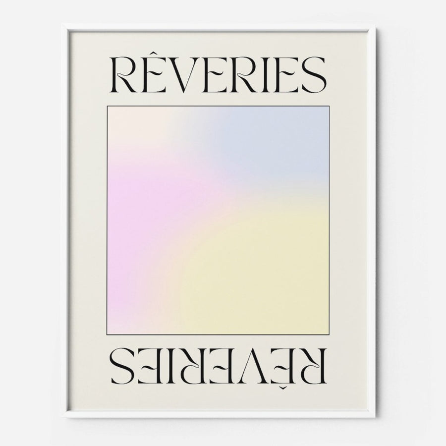 Reverie 2 pastel gradient art print poster yellow blue pink