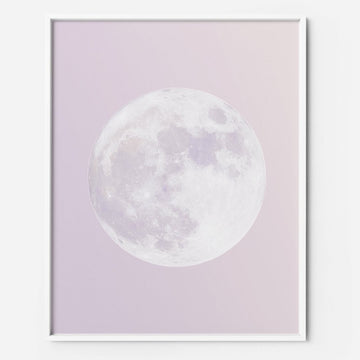 purple moon art print pastel sky