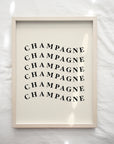 Champagne Art Print Typography Poster 