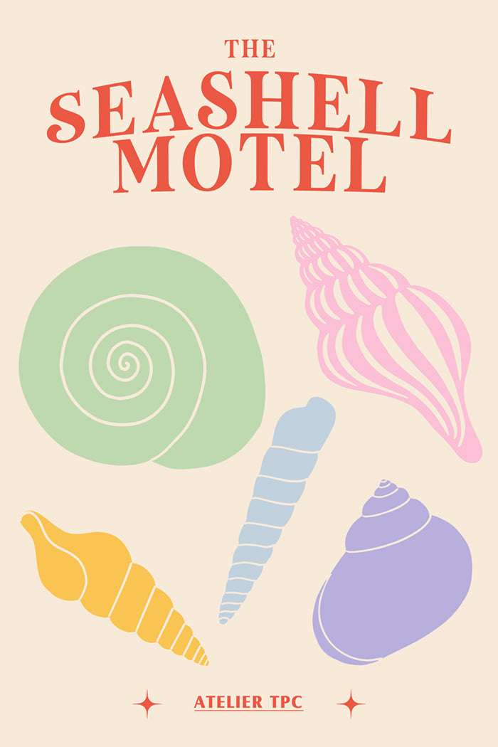 Sea Shell Motel 2 danish pastel art print Seashells