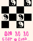 yin yang Rétro Checkered trippy 90s y2k art print
