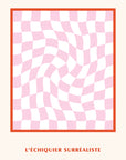 L'Echiquier Surréaliste Pink Danish pastel aesthetics art print 