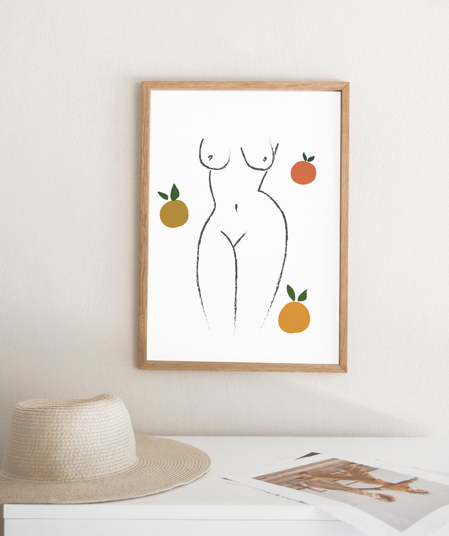 Summer Body and fruits - THE PRINTABLE CONCEPT - Printable art posterDigital Download - 